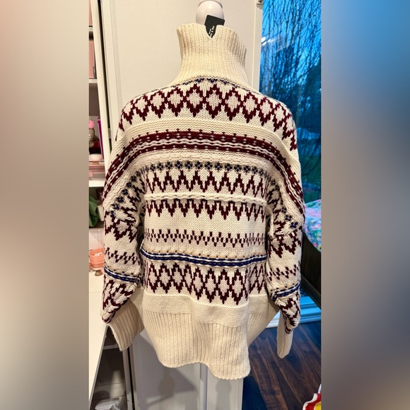 Rag & Bone Willow Fair Isle Wool Turtleneck Sweater M - Picture 3 of 12